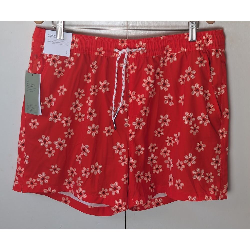 Goodfellow Red Swim Shorts Large